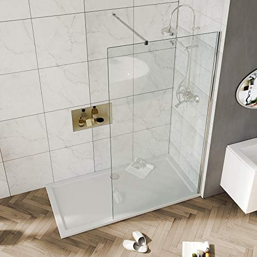 ELEGANT 1000mm Bathroom Shower Screen Walk in Wet Room Shower Door 6mm Safety Toughened Glass Screens Shower Panel