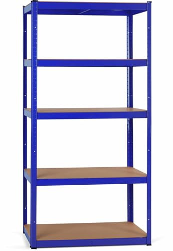 Stagecaptain HR-175 BU Heavyrack Lagerregal - 5 variabel montierbare Böden - Lackierte Metallkonstruktion - auch als Werkbank umbaubar - Tragkraft pro Boden: 175 kg - Tragkraft gesamt 875 kg - Blau