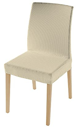 Italian Bed Linen Paar stuhlhussen mit stuhllehne “Leslie”, Creme, Standardgröße