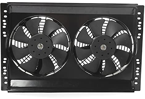 Ventilateur de Refroidissement de Radiateur de Voiture, Radiateur 12 V 80 W Double Ventilateur de Refroidissement Cadre de Fer Dissipation Thermique du Réservoir D'eau Haute Puissance Modification Uni