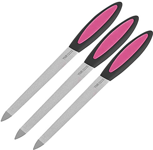 1/3/5 confezioni di lime per unghie in metallo con manico lungo tampone per unghie per la cura delle unghie accessori per manicure da 17,2 cm (1 confezione)