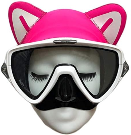 BRLUCKY Scuba Diving Headband Pink Cat Kitty 2mm Neoprene Wetsuit Hood for Women Youth Head Cover Dive Cap Surfing Thermal Hair Band Kayaking Snorkeling Swimming Sailing Canoeing Water Sports