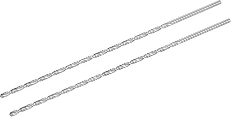 sourcing map 2 Stk HSS Spiralbohrer (Schnellarbeitsstahl) Extra langer Spiralbohrer, 4 mm Bohrerdurchmesser, 300 mm Länge, für gehärtetes Metall, Holzarbeiten, Kunststoff, Aluminiumlegierung