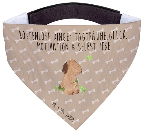 Mr. & Mrs. Panda Hundehalstuch S Hund Kleeblatt - Geschenk, Hunde, Liebe, Motivation, Tuch, Sprüche, Gratis, Kleine, Halstuch, Achtsamkeit