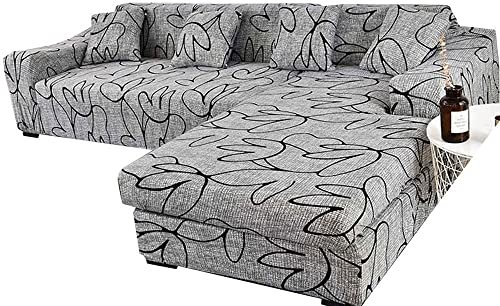 ZZDZW Sofahusse L Form, Sofabezug Wasserdicht Sofa Überzug Ecksofa Beige Rechts Links Couchbezug U Form Groß Couch Hussen 1 2 3 4 Sitzer Stretch Eckcouch L-vormig Bezug Sofabezüge