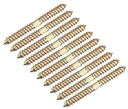 Sourcing Map 8x80mm Hanger Bolts, 80pcs Double Ended Self-Tapping Thread Wood to Wood Dowel Screws