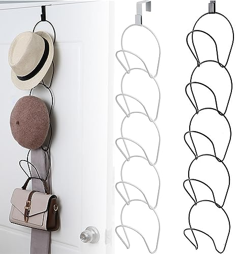 STCRERAG 10 Stück Haken für Hüte Hut Haken Metall Baseball Cap Halterung Wand Tür Hut Racks Einstellbare Huthalter Dauerhaft Cap Huthalter 2 Aretn Farbe Cap Halterung für Hut Schals Tasche Krawatten
