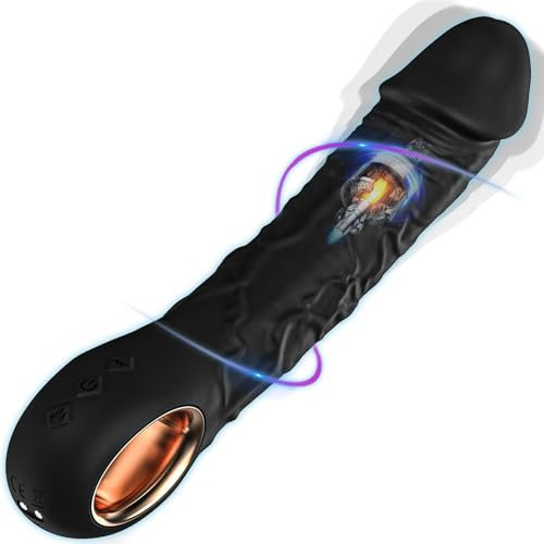 22cm Vibrator, Leise Dildo Vibratorensets für Frauen, Heizung Diloschwanz für Frauen mit 10 Vibrationsmodi, Sex Toyset für Woman Klitoris, Sexspielzeug für Solo