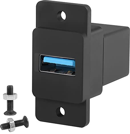 QIANRENON USB3.0 Rechteckiger Panel Adapter 5Gbps USB3.0 Buchse auf Buchse Panel Mount Connector USB3.0 Einbaubuchse Daten modul 5V/0,5A Laden, für Montage an Gerätetafeln Schreibtischen Wänden