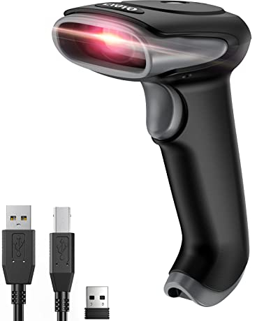Eyoyo Barcode Scanner 1D 2D QR kabelgebunden und 2.4G Wireless, QR Code Scanner Handheld Barcode Leser für PC, Mac, Laptop