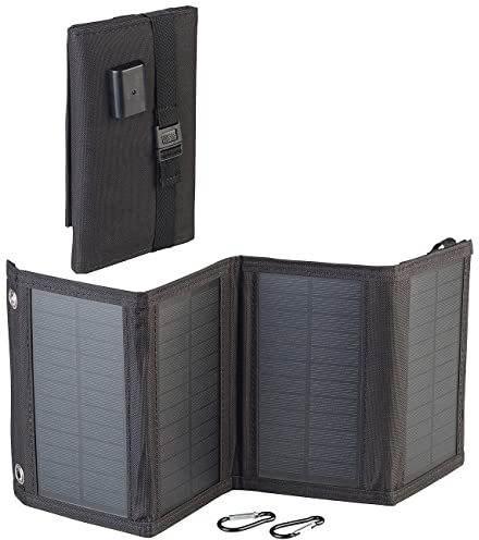 revolt Solarpaneel: Mobiles 10-Watt-Falt-Solarpanel mit USB-Ausgang, 5 V, 2 A, IP65 (Faltbares Solarpanel, USB Solar, PV)
