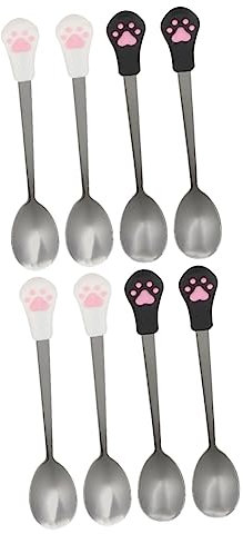 POPETPOP 8pcs Dog Can Spoon Stainless Steel Pet Spoon Dog Food Cat Food Scoop for Pet Essentials