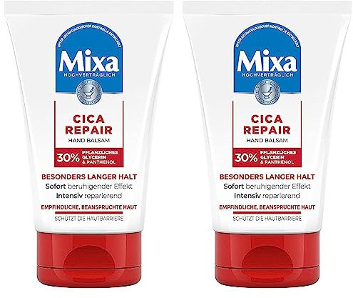 Mixa Pflege Set: 2er Pack | Intensiv reparierende Cica Repair Handcreme (2x50ml) Für Empfindliche Haut