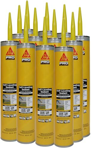 Sikaflex Self Leveling Sealant, Gray, Polyurethane with an Accelerated Curing Capacity for Sealing Horizontal Expansion Joints in Concrete, 29 fl. oz Cartridge, 12 Pack