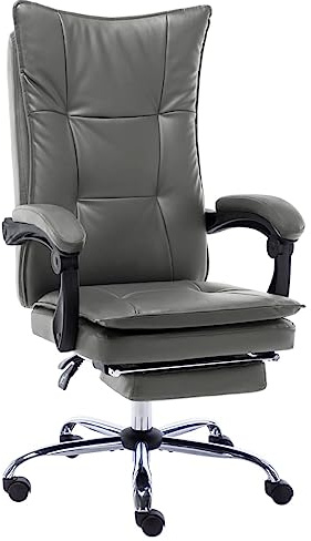 WEMYUFURN Bürostuhl Anthrazit Kunstleder, Bürostuhl, Arbeitsstuhl, Ergonomischer Bürostu für maximalen - Bürostuhl für den Arbeitsplatz oder das Homeoffice