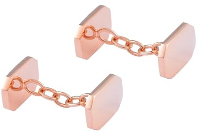 AMDXD Manschettenknöpfe mit Gravur, Geometrisch Cufflinks Box for Men, Rose Gold Manschettenknöpfe Hochzeitsgeschenke