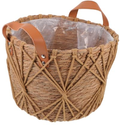 Milisten Panier à Tissé Main Conteneur Créatif Pour Plantes Décor Farmhouse Pour Jardin Maison