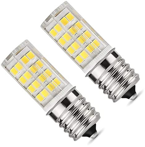 Phyachelo Confezione da 2 Lampadine LED E17 Dimmerabili da 4 W per Forno Un Microonde, Luce Diurna 6000 K 40 W Alogena Equivalente, Lampadina LED E17 nel Ceramica