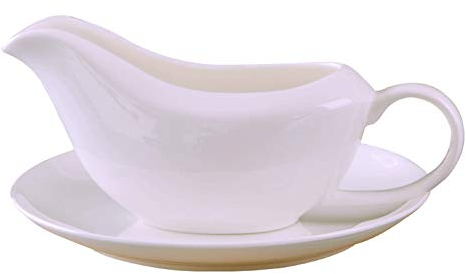 Petit pichet à lait, pichet à crème, pichet à baratte, saucière blanche avec plateau, saucière en céramique domestique, pichet de service utilisé for la vinaigrette, le bouillon, le lait au poivre noi