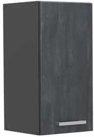 Vicco Hängeschrank R-Line, Schwarz Beton, 30 cm | 1 Tür · 1 Einlegeboden · Tiefe – 31 cm · ✓ Frei kombinierbar · ✓ Praktischer Stauraum