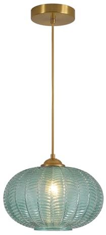 KCO Lighting Lampada a Sospensione da Cucina Verde con Sfera Moderna, Asta Regolabile in Oro da 150 cm, Lampada a Sospensione per Cucina, Soggiorno e Camera da Letto