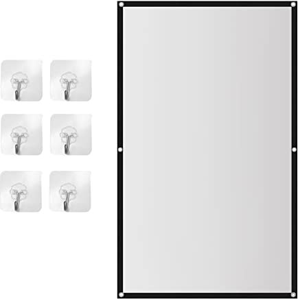 GrceBfeee ÉCran de Projecteur Portable pour CinéMa Maison ExtéRieur HD Anti-Froissement Pliable Blanc (84 Pouces)