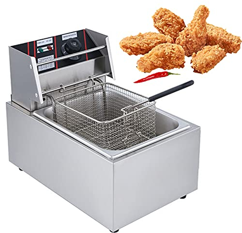 sjdoPulse 2500W Electric Fryer, With Timer And Temperature Control, 5.5L Deep Fat Fryer With Thermostats And Filter Plate, With Baskets, For Home And Commercial Use Easy Clean