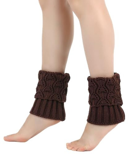 Aublinto Damen Stulpen Beinwärmer Beinstulpen Stulpen Legwärmer Strümpfe Kurze Strick Beinstulpen Gestrickte Weich und Bequem Beinlinge zum jeden Tag Tanzen Sport Gym Bergtouren