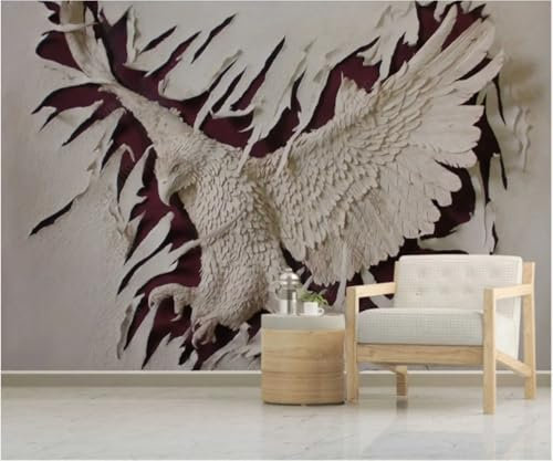 Kitquiver 3D Adlerrelief Wandbilder 3D Fantasie Tiere 3D Wandbild Büro Wohnzimmer Hause Dekoration Tapete Restaurant Wand Für Schlafzimmer Wandbild 300x210cm
