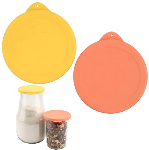 100 mm Silikondeckel für Weck 743|745(1 Liter)|738|739|740|741|742|744|748|974 Glasbehälter, 2 Stück, Purekra Frischhalte-Silikonabdeckungen, lebensmittelecht, langlebig, wiederverwendbar, mikrowellen