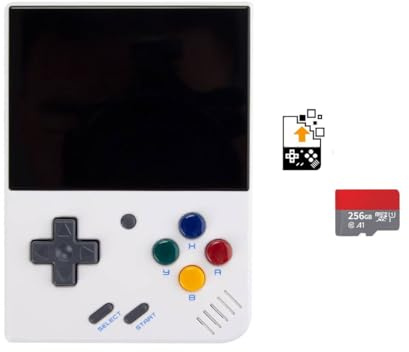 WANENGEDIY MM+ con Onion OS preinstalado, consola de juegos portátil Mini Plus + tarjeta SD Surwish Onion, juegos integrados, CPU Cortex-A7 consola de juegos de 3.5 pulgadas, color blanco, 256 G