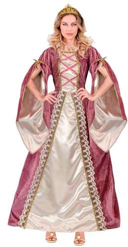W WIDMANN MILANO Party Fashion - Disfraz de princesa medieval | Vestido con enagua y corona, diseño de reinas para cuento de hadas, medieval, carnaval, fiesta temática