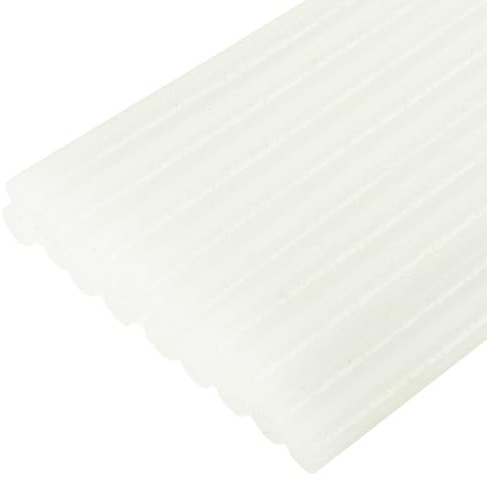 sourcing map Mini bastoncini per pistola per colla a caldo, 20,3 x 0,7 cm, per pistola per colla, glitter bianchi, 16 pezzi