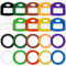 Juego de 20 fundas para llaves de colores, cuadradas y redondas, 2 estilos, 10 colores para identificar fácilmente las llaves de la puerta de la casa, fundas flexibles con etiquetas