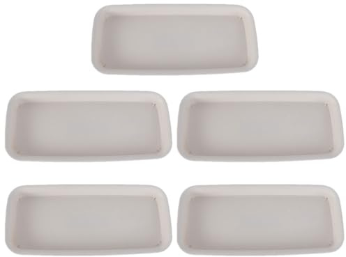 GALPADA Sottovaso Rettangolare per Piante da Davanzale 5 Pezzi in Plastica Durevole Beige 21x8,5 Cm per Raccolta Acqua e Protezione Pavimento Interno ed Esterno