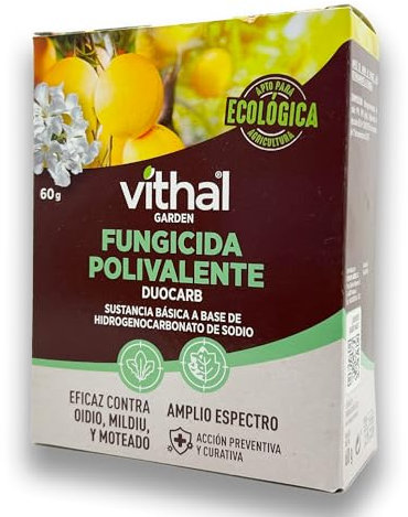 Fungicida ECOLÓGICO Polivalente DUOCARB contra Mildiu, Oidio, Botritis, Cenicilla, Moteado y Sarna | Envase 60 GR para 15 Litros de Agua | Fungicida MUY EFECTIVO Preventivo y Curativo | Nexum Market