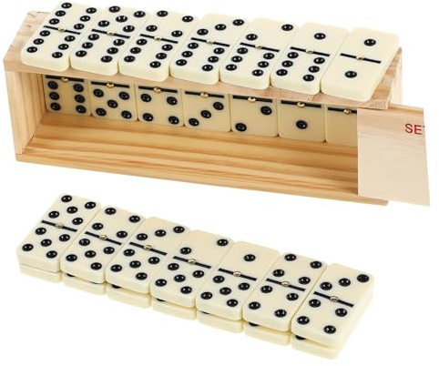 Sosoport Set Domino in Melamina Portatile Custodia di Stoccaggio, Gioco Creativo per Ragazzo Ragazza e Adulti, per Casa e Riunioni Sociali