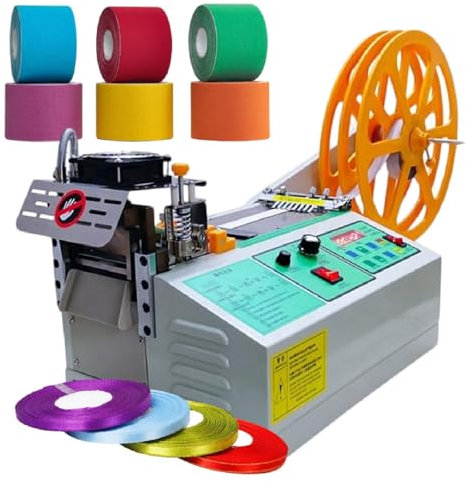 XCSCUK Automatic Webbing Cutter for Belts, Cold/Hot Cutting Technology, Fabric/Leather Belt Processing Cutter Tool,for Commercial (220v)
