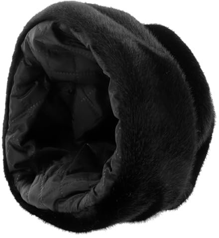 FOMIYES Fellmütze Für Herren Schwarze Kuschelige Kunstpelz-baseballkappe Warme Wintermütze Mit Flacher Krone Robustes Outdoor-zubehör Für Kalte Tage Elegant Und Funktional