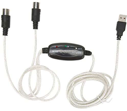 UPALDHOU Hochwertiger USB-zu-MIDI-Kabel-Konverter 16 Kanäle für PC an Synthesizer, Professionelles MIDI-Kabel-Adapter für Music Studio