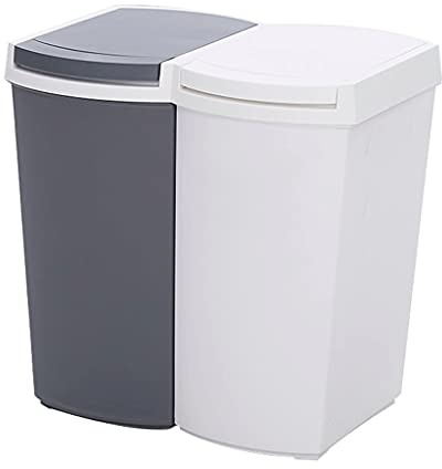 SABALON Kitchen Trash Can Kitchen Trash Bin Classification Trash Bin Double Bin Integrated Trash Bin Indoor Waste Paper Basket with Lid 23L/6bal Bathroom Trash Can