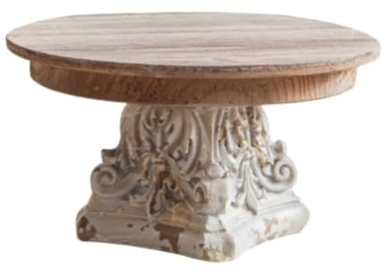JYARZ Soporte para Tartas Decoración Soporte for Tartas de Estilo rústico de Granja, de Madera Vintage Envejecida Expositor Tartas