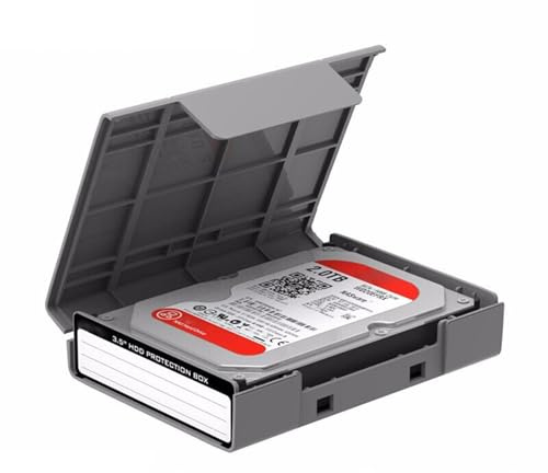 Caja de almacenamiento de disco duro para disco de 3.5 pulgadas, a prueba de golpes, para viajes y oficina, unidad de almacenamiento