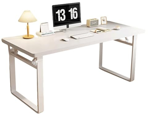 XIGOUZIQU Mesa Escritorio Oficina en Casa Mesa Gaming Montaje Sencillo de Madera Escritorio Ahorro de Espacio for Oficina, Dormitorio(White,80cm(31.49in))