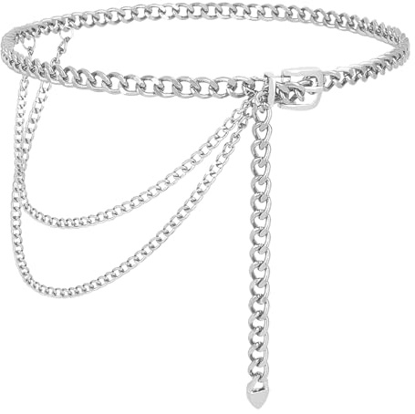 WHIPPY Damen Kettengürtel Gold Taillenkette Verstellbar für Kleid Jeans