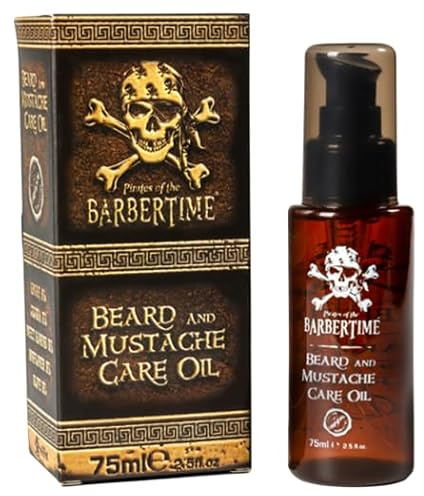 BARBERTIME Bart & Schnurrbart Öl 75ml | Bartpflege mit Argan-, Jojoba-, Mandel-, Oliven- & Sonnenblumenöl | Weicher, geschmeidiger Bart ohne Jucken | Frischer maskuliner Duft (75 ml, 1er Pack)