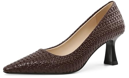 Mettesally Tacones Mujer 6.5cm Kitten Zapatos Tacon Mujer de Piel Verniciada Elegantes de Salón Comodos Vestir con Punta Fina para Oficina Día a Día y Eventos de Noche 35-44