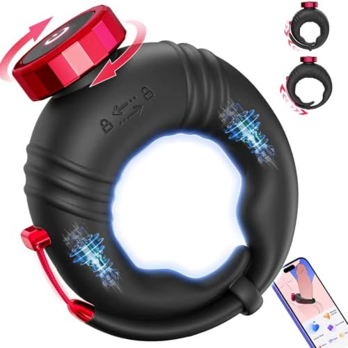 Cock Ring Sex Toyscouples for Couples Adjustable Open Ring 10 Vibration Modes App Control Penis Ring Vibrating Cockring for Man Adult Male Sex Toys for Longer Lasting Erection Pleasure