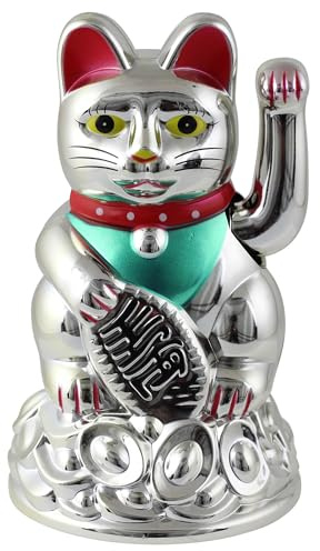 Freak Scene Glückskatze - Maneki-Neko - Winkekatze - 11 cm - Silber