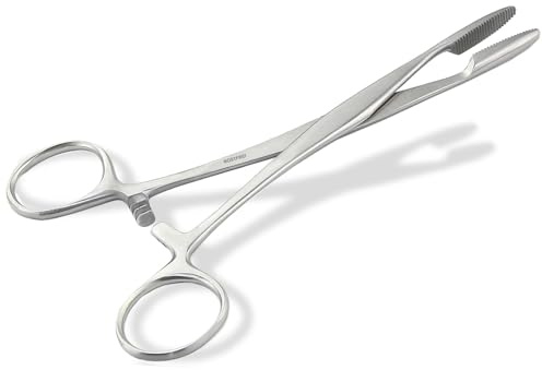 Tierhaar-Entferner Haar-Zupfzange für Hunde Pferde aus rostfreiem Edelstahl für Rechthänder und Linkshänder 15 cm | Klemme mit Sperre für Tiere aus rostfreiem Edelstahl, Zupfzange als Ohrhaar Entfernung, Rechtshänder und Linkshänder geeignet